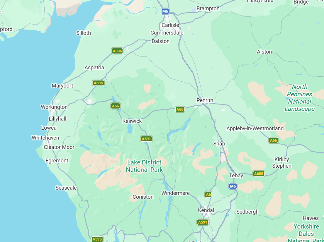 Cumbria Service Area Map